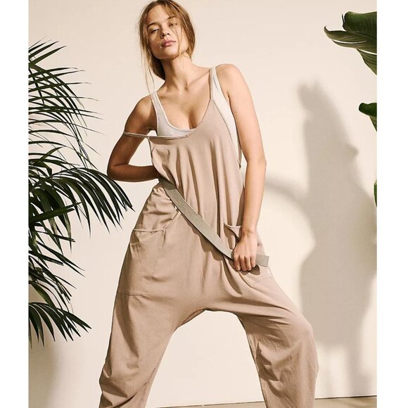 Free People Hot Shot Onesie Mocha Latte ~ XS - Picture 1 of 5